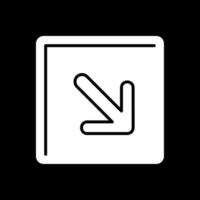 Down Right Glyph Inverted Icon vector