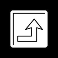 Turn Up Glyph Inverted Icon vector