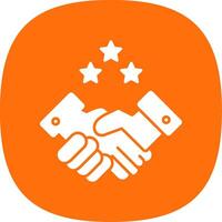 Partnership Handshake Glyph Curve Icon vector