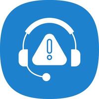 Trouble Support Glyph Curve Icon vector
