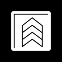 Up Chevron Glyph Inverted Icon vector