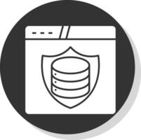 Data Protection Glyph Grey Circle Icon vector