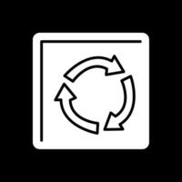 Roundabout Glyph Inverted Icon vector