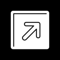 Up Right Glyph Inverted Icon vector
