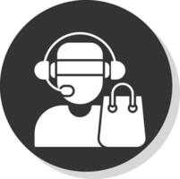 Customer Service Agent Glyph Grey Circle Icon vector