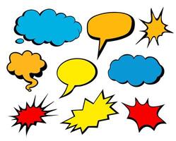 Comic speech bubbles on a various styles of underground comix texture, stock image comic book vector