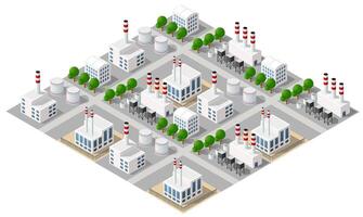 Isometric urban megalopolis top view of the city infrastructure town, street modern, real structure, architecture 3d illustration elements different buildings vector