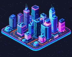 Isometric urban megalopolis top view of the city infrastructure town, street modern, real structure, architecture 3d elements different buildings vector