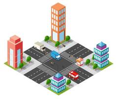 Isometric urban megalopolis top view of the city infrastructure town, street modern, real structure, architecture 3d illustration elements different buildings vector