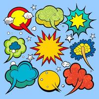 Comic speech bubbles set on a various styles of underground comix texture, stock image comic book vector