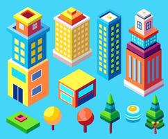 Isometric urban megalopolis top view of the city infrastructure town, street modern, real structure, architecture 3d illustration elements different buildings vector