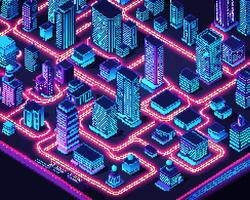 Isometric urban megalopolis top view of the city infrastructure town, street modern, real structure, architecture 3d elements different buildings vector