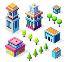 Isometric urban megalopolis top view of the city infrastructure town, street modern, real structure, architecture 3d illustration elements different buildings vector