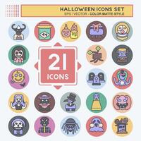 Icon Set Halloween. related to Festival symbol. color mate style. simple design illustration vector