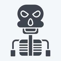 Icon Skeleton. related to Halloween symbol. glyph style. simple design illustration vector