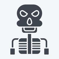 Icon Skeleton. related to Halloween symbol. glyph style. simple design illustration vector