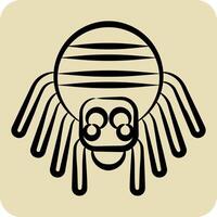 Icon Spider. related to Halloween symbol. hand drawn style. simple design illustration vector