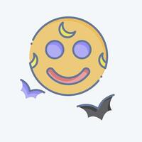 Icon Full Moon. related to Halloween symbol. doodle style. simple design illustration vector