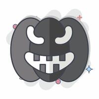 Icon Pumpkin. related to Halloween symbol. comic style. simple design illustration vector