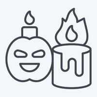 Icon Candle. related to Halloween symbol. line style. simple design illustration vector