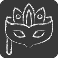 Icon Carnival Mask. related to Parade symbol. chalk Style. simple design illustration vector