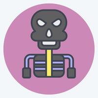 Icon Skeleton. related to Halloween symbol. color mate style. simple design illustration vector