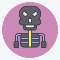 Icon Skeleton. related to Halloween symbol. color mate style. simple design illustration vector