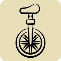 Icon Unicycle. related to Parade symbol. hand drawn style. simple design illustration vector