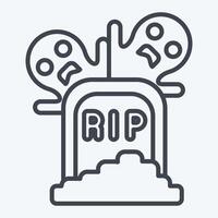 Icon Tomb. related to Halloween symbol. line style. simple design illustration vector