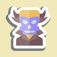 Sticker Evil. related to Halloween symbol. simple design illustration vector