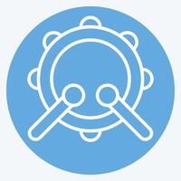 Icon Drum. related to Parade symbol. blue eyes style. simple design illustration vector