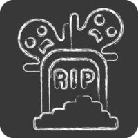 Icon Tomb. related to Halloween symbol. chalk Style. simple design illustration vector