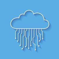 Cloud computing, Cyber technology background, internet data storage, database and mobile server concept, Cloud Computing network with internet icons. illustration vector
