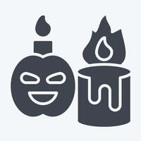 Icon Candle. related to Halloween symbol. glyph style. simple design illustration vector