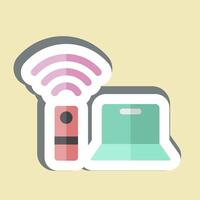 Sticker Remote Working Office 2. related to Remote Working symbol. simple design illustration vector