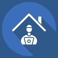 Icon Stay at Remote Working. related to Remote Working symbol. long shadow style. simple design illustration vector