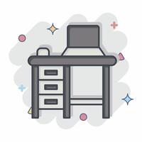 Icon Workplace. related to Remote Working symbol. comic style. simple design illustration vector