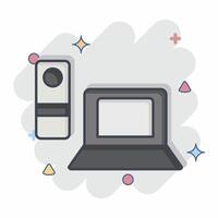 Icon Remote Working. related to Remote Working symbol. comic style. simple design illustration vector