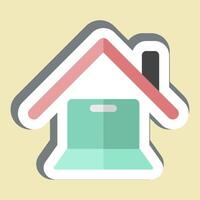 Sticker Online Works. related to Remote Working symbol. simple design illustration vector