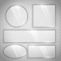 A set of transparent banners on a gray background. Banners with reflections in the style of glass morphism. illustration. vector