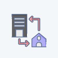 Icon Connection Office. related to Remote Working symbol. doodle style. simple design illustration vector