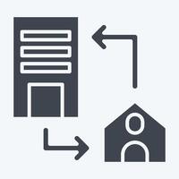 Icon Connection Office. related to Remote Working symbol. glyph style. simple design illustration vector