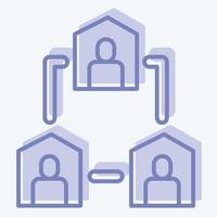 Icon Team Collaboration. related to Remote Working symbol. two tone style. simple design illustration vector