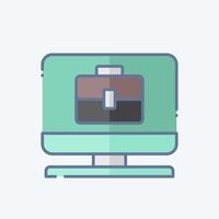 Icon Remote Worker. related to Remote Working symbol. doodle style. simple design illustration vector