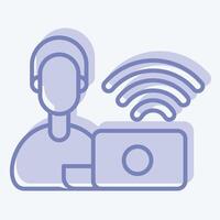 Icon Remote Working Office. related to Remote Working symbol. two tone style. simple design illustration vector