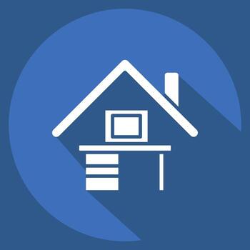 Icon Remote Work. related to Remote Working symbol. long shadow style. simple design illustration vector