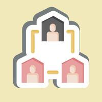 Sticker Team Collaboration. related to Remote Working symbol. simple design illustration vector