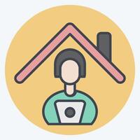 Icon Distance Learning. related to Remote Working symbol. color mate style. simple design illustration vector