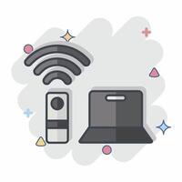 Icon Remote Working Office 2. related to Remote Working symbol. comic style. simple design illustration vector