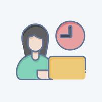 Icon Time Management. related to Remote Working symbol. doodle style. simple design illustration vector